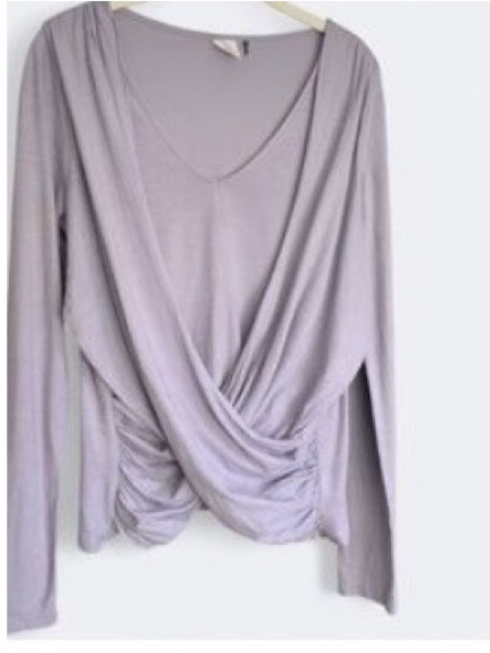 Anthropologie Draped Cross Front L/S Light Purple Akemi + Kin Top SMALL